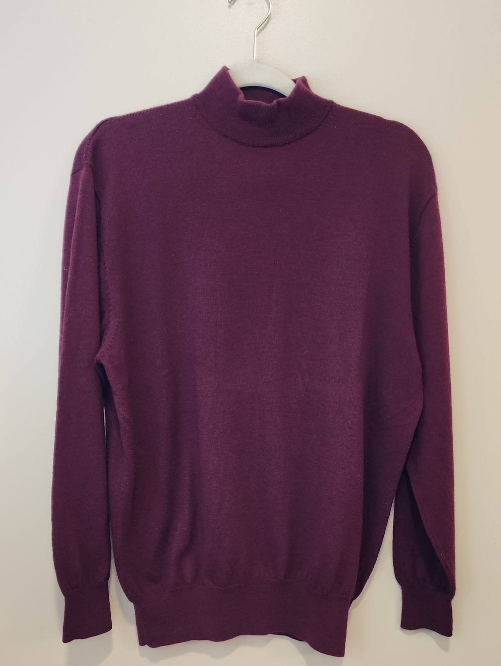 Pendleton Mock Neck Sweater 100% Merino Wool Burgundy Maroon size Medium